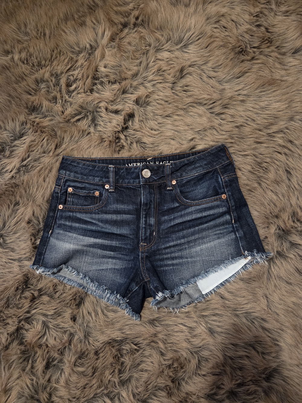 American Eagle Outfitters Dark Indigo Denim Cutoff Shorts
